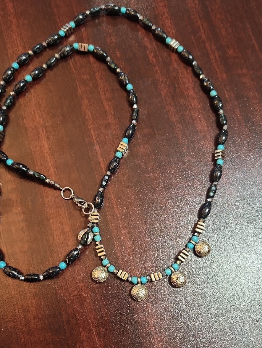 Turquoise and Bronze Boho Necklaces & Bracelet Lot - Picture 4 of 10